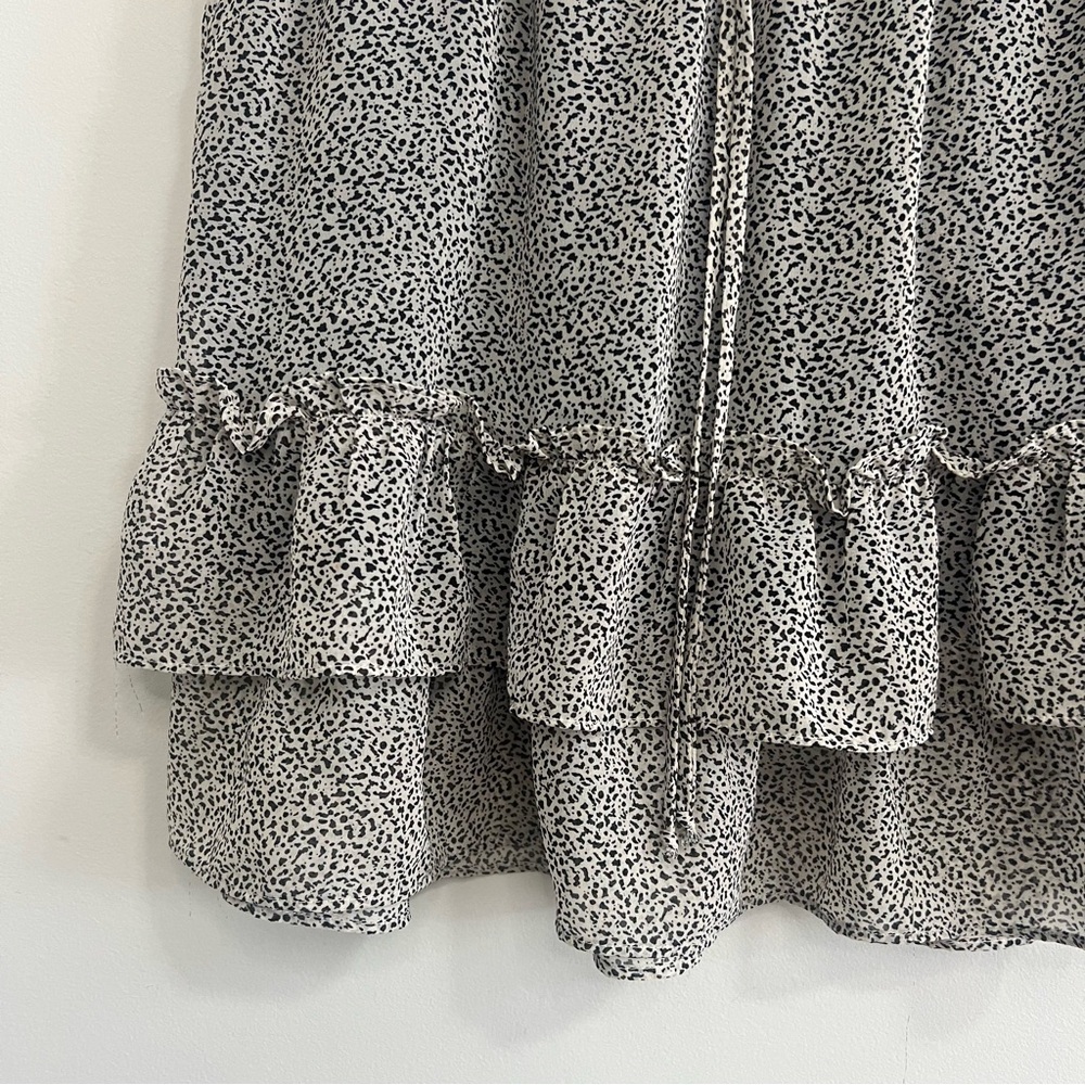 Tiered Ruffle Printed Mini Skirt Print Spring Career Date Night Resortwear Beach - Picture 2 of 8